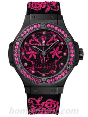 宇舶343.CP.6590.NR.1233男表BIG BANG系列-黑色/粉色表带/表径41mm