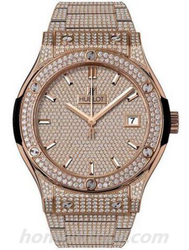 宇舶581.OX.9010.OX.3704女表经典融合系列-金色表带/表径33mm