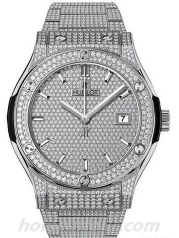 宇舶542.NX.9010.NX.3704男表经典融合系列-银色表带/表径42mm