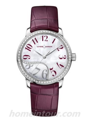 雅典8153-201B-60-06女表-深红色表带/表径37mm