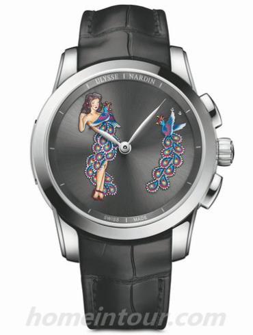 雅典6109_130_E2_PINUP男表复杂功能机械腕表系列-黑色表带/表径43mm