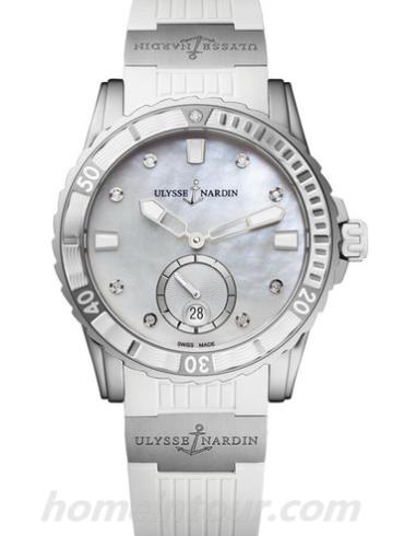 雅典3203_190_3_10女表Diver潜水表系列-白色表带/表径40mm