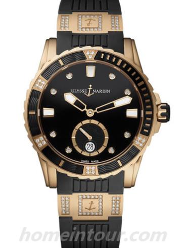 雅典3202_190_3C_12_12女表Diver潜水表系列-黑色表带/表径40mm