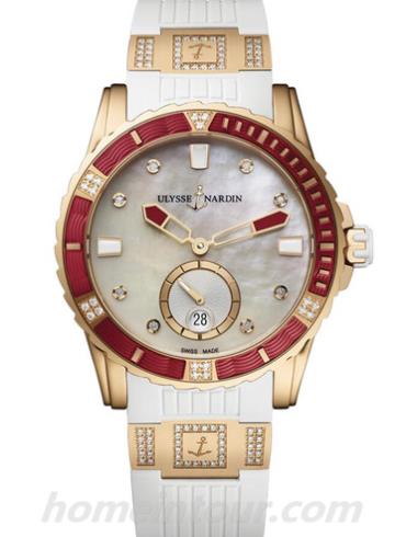 雅典3202_190_3C_10_16女表Diver潜水表系列-白色表带/表径40mm