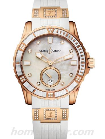 雅典3202_190_3C_10_10女表Diver潜水表系列-白色表带/表径40mm