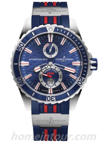 雅典263_10_3R_93男表航海系列-蓝色/红色表带/表径44mm