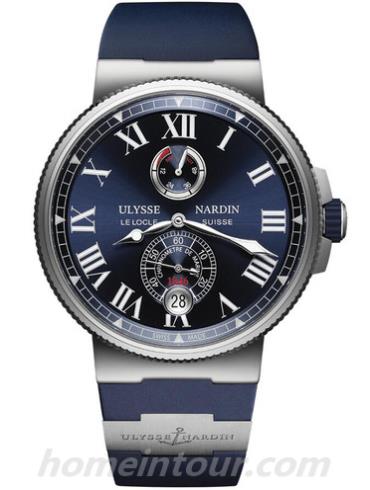 雅典1183_122_3_43男表航海系列-蓝色/白色表带/表径45mm