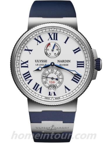 雅典1183_122_3_40男表航海系列-蓝色/白色表带/表径45mm