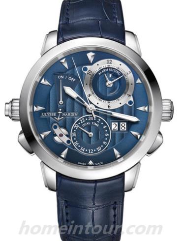 雅典673_05_93_BQ男表复杂功能机械腕表系列-蓝色表带/表径44mm