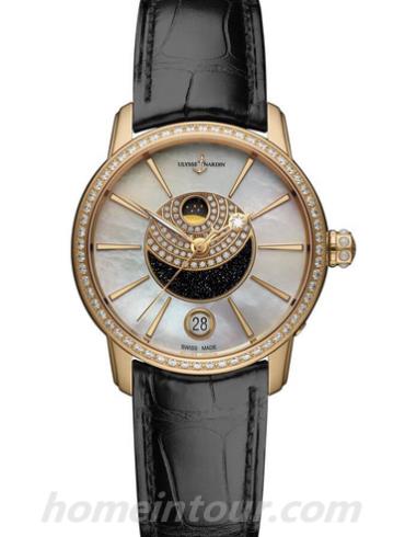 雅典8296_123BC_2_91_AV女表鎏金经典系列-黑色表带/表径35mm