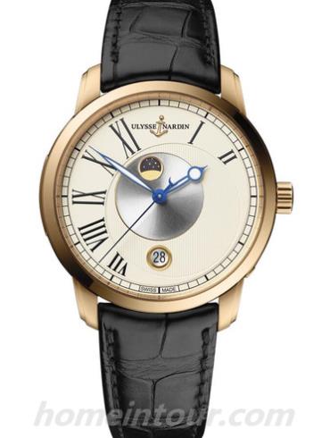 雅典8296_122_2_491男表鎏金经典系列-黑色表带/表径40mm