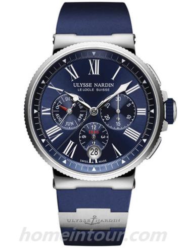 雅典1533-150-3_43男表航海系列-蓝色表带/表径43mm