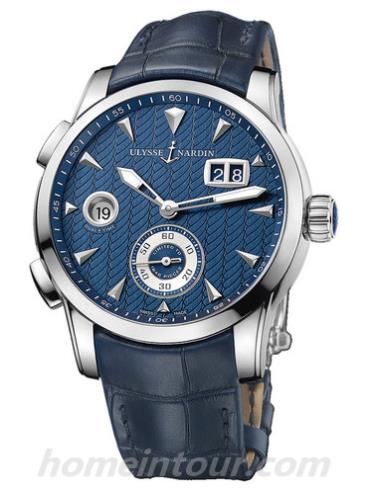 雅典3343-126LE_93男表复杂功能机械腕表系列-深蓝色表带/表径42mm