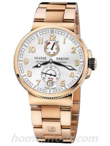 雅典1186-126_8M_61男表航海系列-金色表带/表径43mm