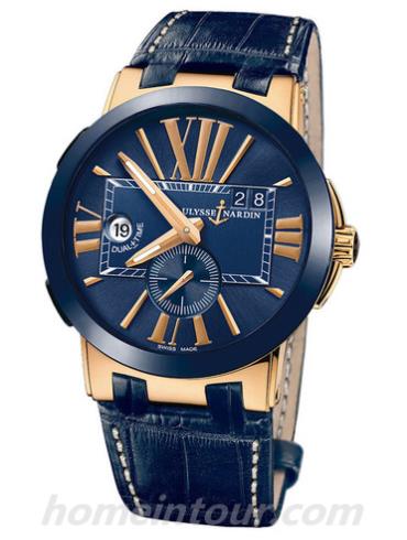 雅典246-00_43男表复杂功能机械腕表系列-深蓝色表带/表径43mm