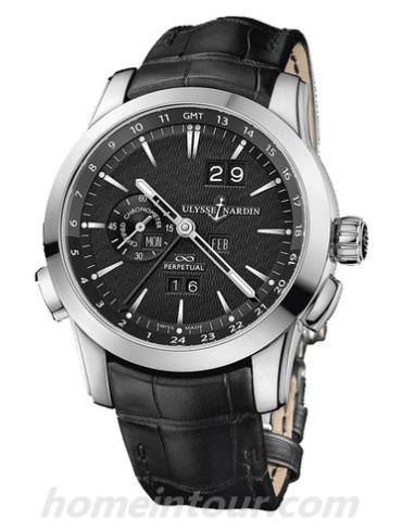 雅典329-10_92男表复杂功能机械腕表系列-黑色表带/表径43mm