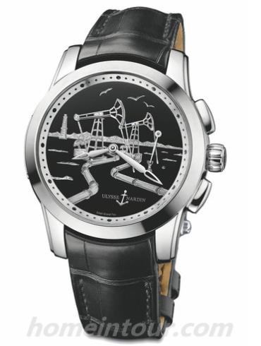 雅典6109-131_E2-OIL男表珍贵独特机械腕表系列-黑色表带/表径42mm