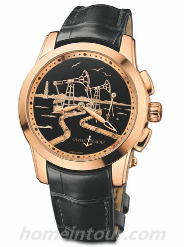 雅典6106-131_E2-OIL男表珍贵独特机械腕表系列-黑色表带/表径42mm