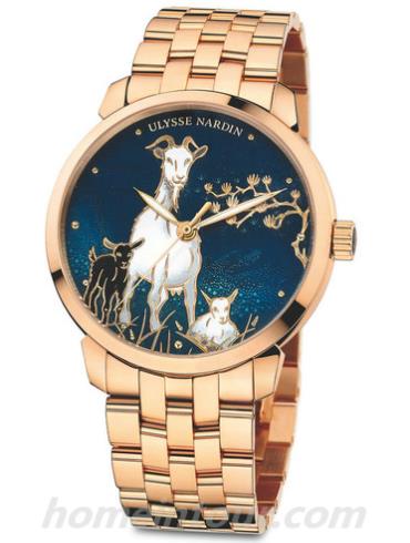 雅典8156-111-8_CHEVRE男表Classico经典系列-玫金色表带/表径40mm