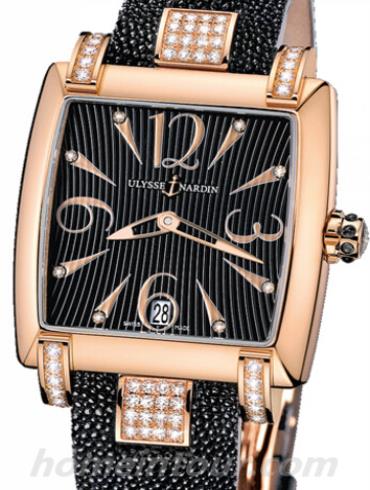 雅典136-91C_06-02女表鎏金经典系列-黑色表带/表径34mm