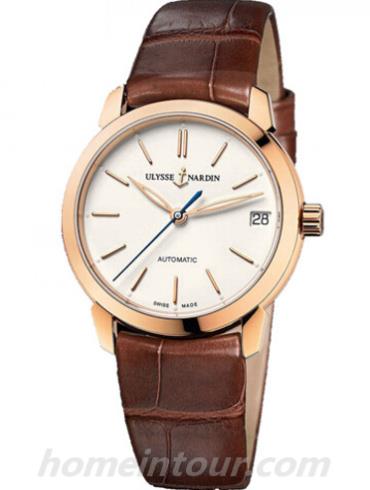 雅典8106-116-2_90女表鎏金经典系列-棕色表带/表径31mm