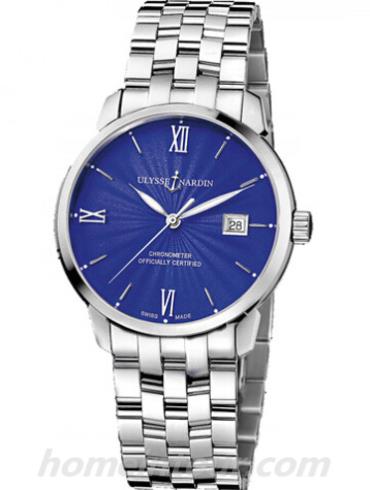 雅典8153-111-7_E3男表鎏金经典系列-银色表带/表径40mm