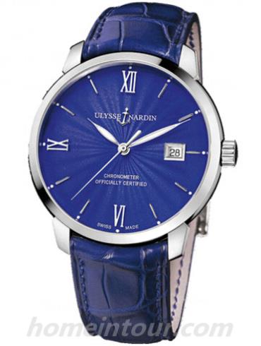 雅典8153-111-2_E3男表鎏金经典系列-蓝色表带/表径40mm