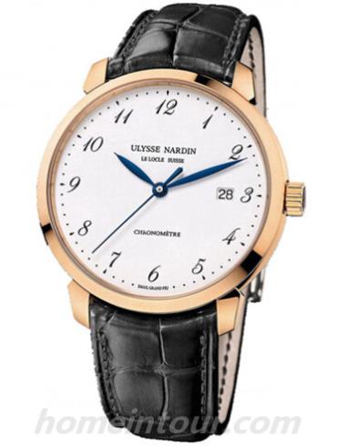 雅典8152-111-2_5GF男表鎏金经典系列-黑色表带/表径40mm