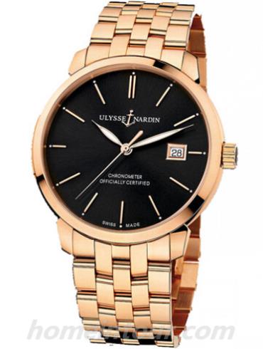 雅典8156-111-8_92男表鎏金经典系列-金色表带/表径40mm