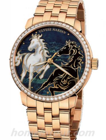 雅典8156-111B-8_CHEVAL男表鎏金经典系列-金色表带/表径40mm