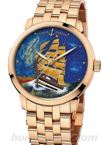 雅典8156-111-8_AV男表鎏金经典系列-金色表带/表径40mm