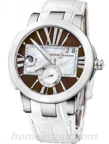 雅典243-10_30-05女表复杂功能机械腕表系列-白色表带/表径40mm