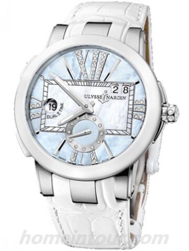 雅典243-10_393女表复杂功能机械腕表系列-白色表带/表径40mm