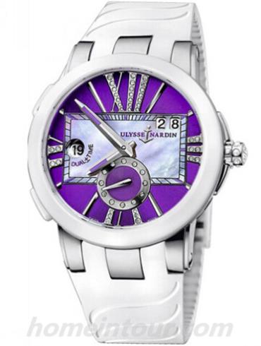 雅典243-10-7_30-07女表复杂功能机械腕表系列-白色表带/表径40mm