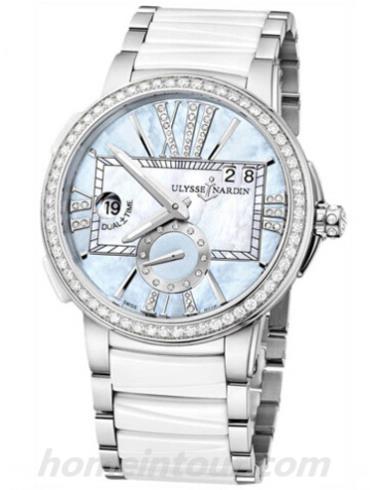 雅典243-10-7_393女表复杂功能机械腕表系列-白色表带/表径40mm