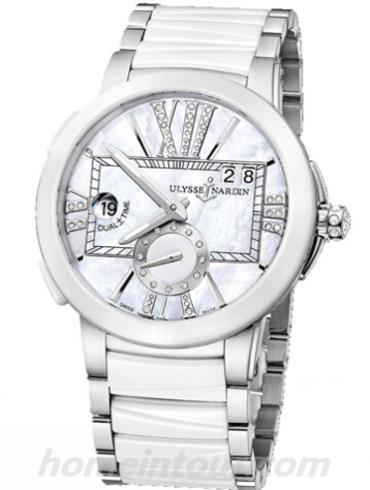 雅典243-10-7_391女表复杂功能机械腕表系列-白色表带/表径40mm