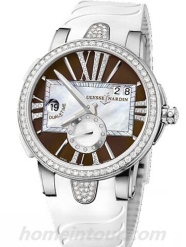 雅典243-10B-3C_30-05女表复杂功能机械腕表系列-白色表带/表径40mm