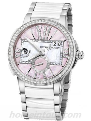 雅典243-10B-7_397女表复杂功能机械腕表系列-白色表带/表径40mm