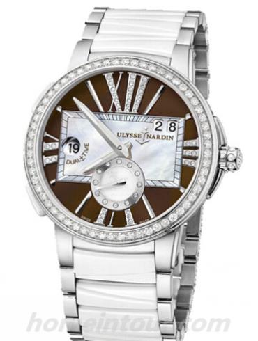 雅典243-10B-7_30-05女表复杂功能机械腕表系列-白色表带/表径40mm