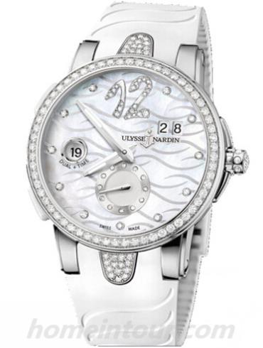 雅典243-10B-3C_691女表复杂功能机械腕表系列-白色表带/表径40mm