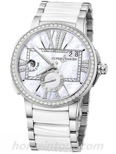 雅典243-10B-7_391女表复杂功能机械腕表系列-白色表带/表径40mm