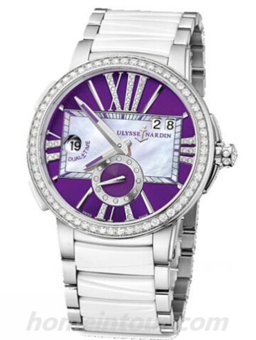 雅典243-10B-7_30-07女表复杂功能机械腕表系列-白色表带/表径40mm