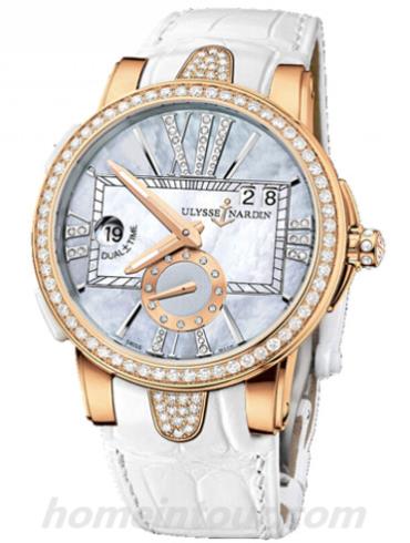 雅典246-10B_392女表复杂功能机械腕表系列-白色表带/表径40mm