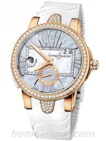 雅典246-10B-3C_392女表复杂功能机械腕表系列-白色表带/表径40mm