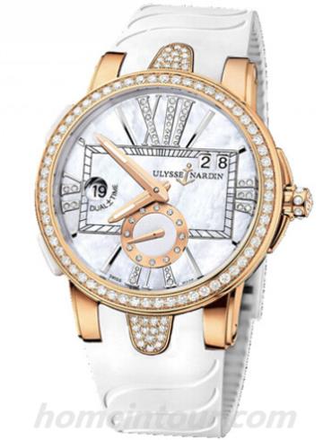 雅典246-10B-3C_391女表复杂功能机械腕表系列-白色表带/表径42mm