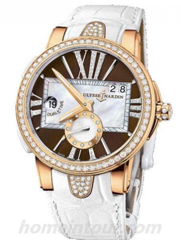 雅典246-10B_30-05女表复杂功能机械腕表系列-白色表带/表径40mm