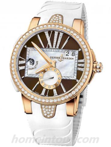 雅典246-10B-3C_30-05女表复杂功能机械腕表系列-白色表带/表径40mm