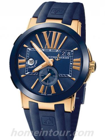 雅典246-00-3_43男表复杂功能机械腕表系列-蓝色表带/表径43mm