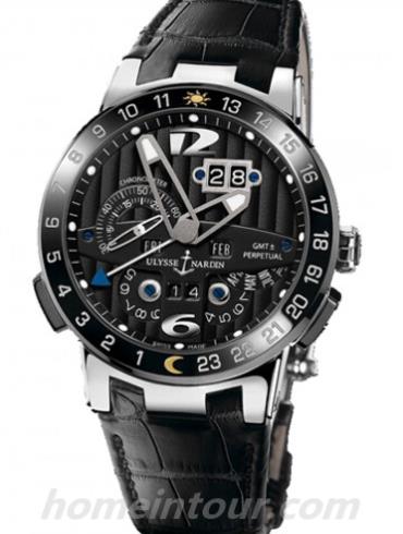 雅典320-00男表复杂功能机械腕表系列-黑色表带/表径43mm