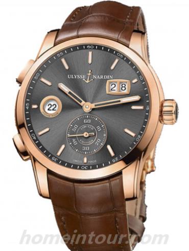 雅典3346-126LE_BQ男表复杂功能机械腕表系列-棕色表带/表径42mm